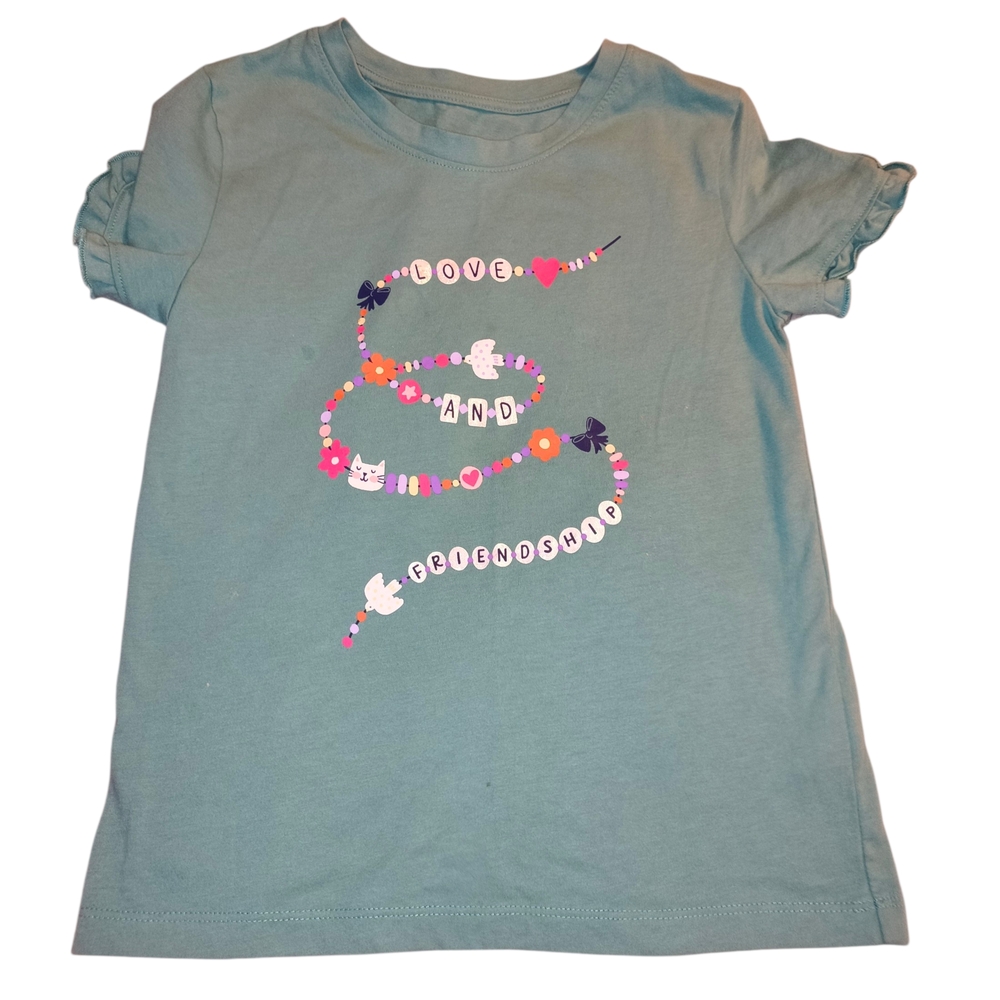 Girls' Light Teal 'Love and Friendship' Graphic Tee